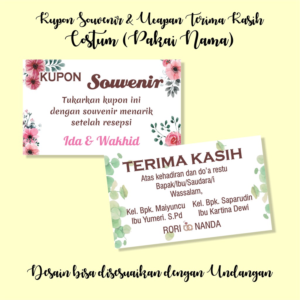 Download Kartu Ucapan Terima Kasih Pernikahan Dengan Word Bagikan Contoh