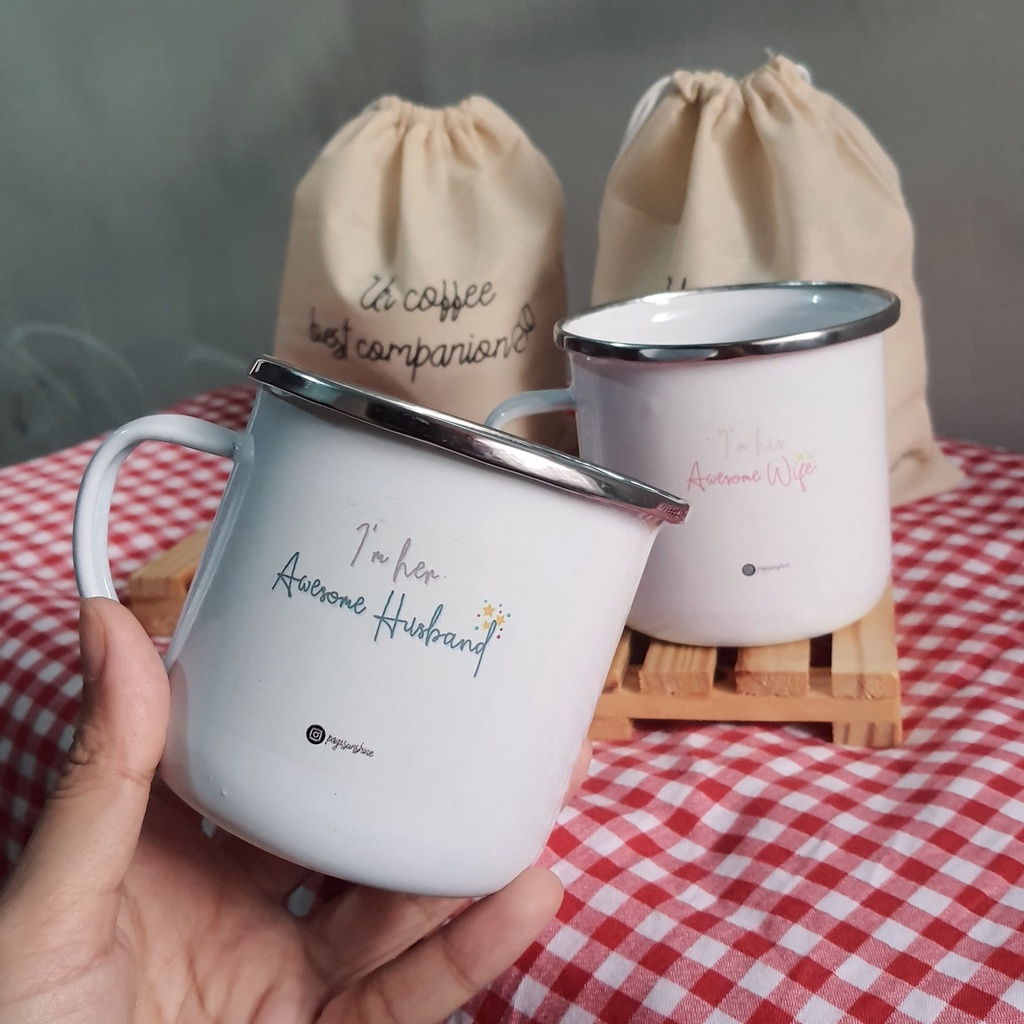 

COUPLE WEDDING #2 PACKAGE GIFT/HAMPERS/MUG ENAMEL by pagi.sunshine