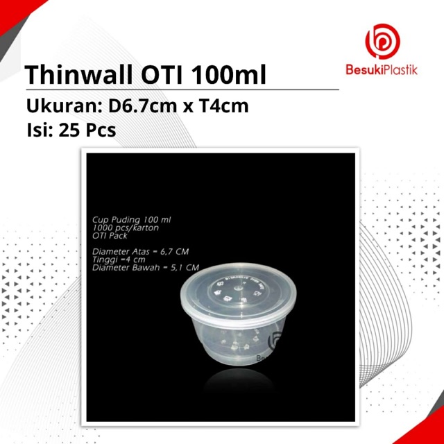 Cup Pudding 100ml / Thinwall OTI 100ml