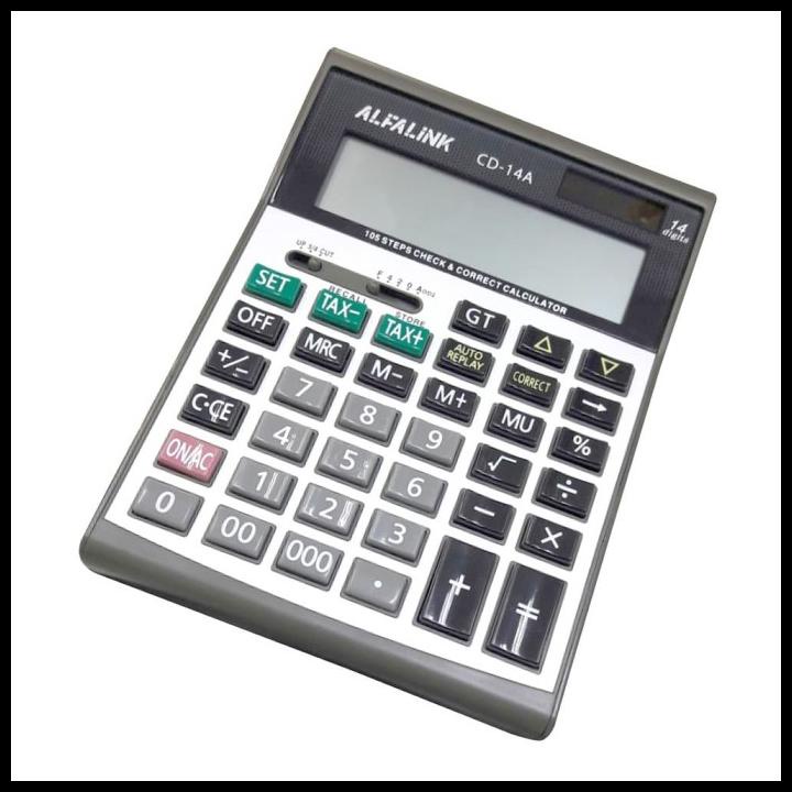 

Kalkulator Alfalink Cd 14A Original - 14 Digit - 2 Power - Big Display