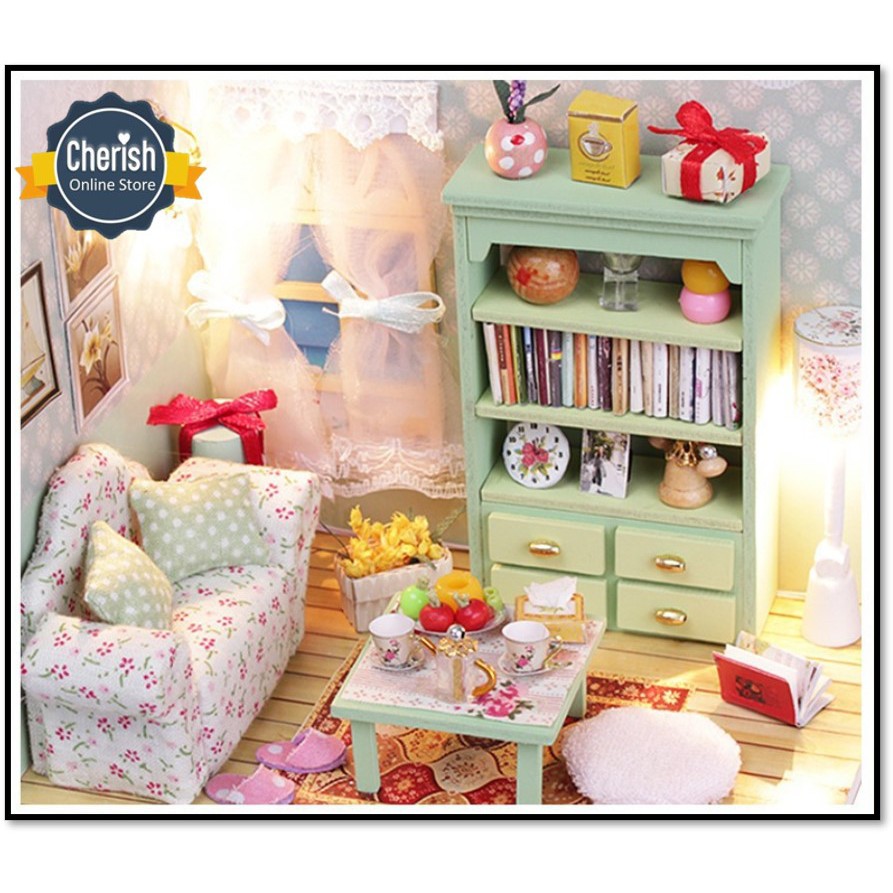 Kado Ultah Anak Perempuan - Miniature Furniture Rumah Kayu - Pajangan Interior Rumah - M012 - DIY