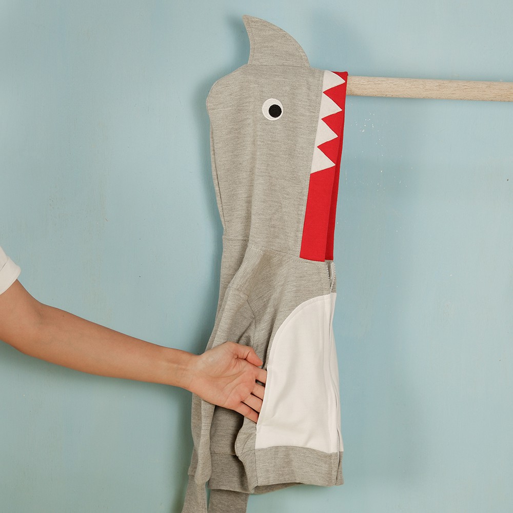 

Pop Kidswear Shark Jacket - Misty - jaket anak gambar hiu dengan tanduk