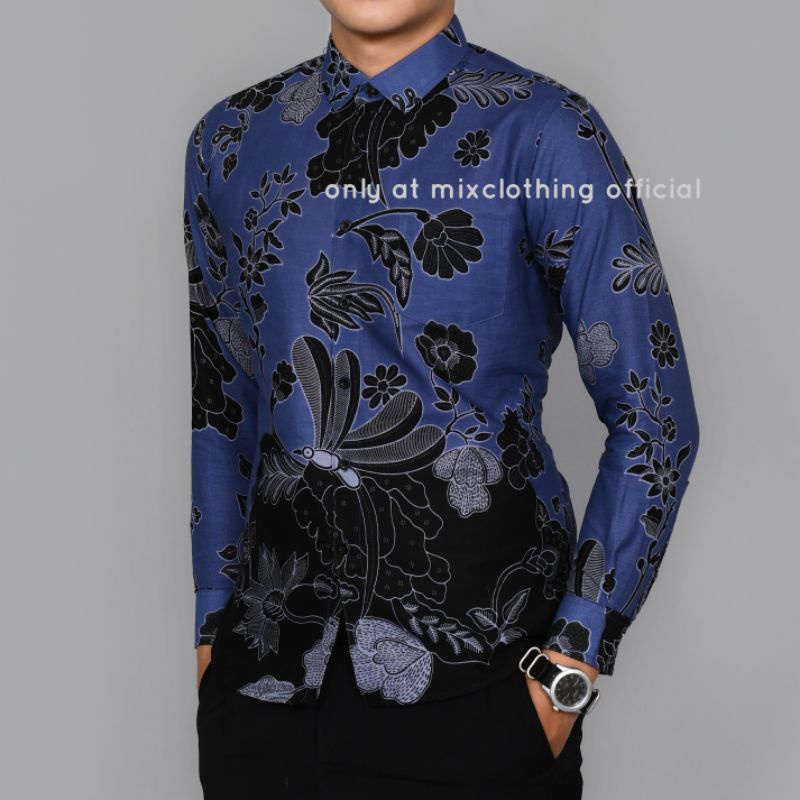 BAJU BATIK PRIA SLIM FIT MODERN DAN KEMEJA SLIMFIT MEWAH LENGAN PANJANG MIX CLOTHING D633