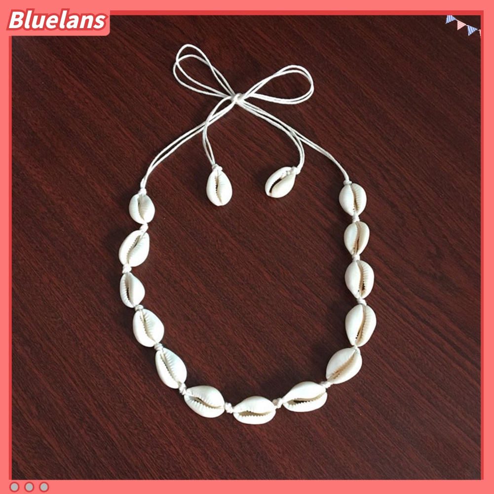 Bluelans Kalung Choker Handmade Desain Kerang Laut Gaya Hawaii Untuk Wanita