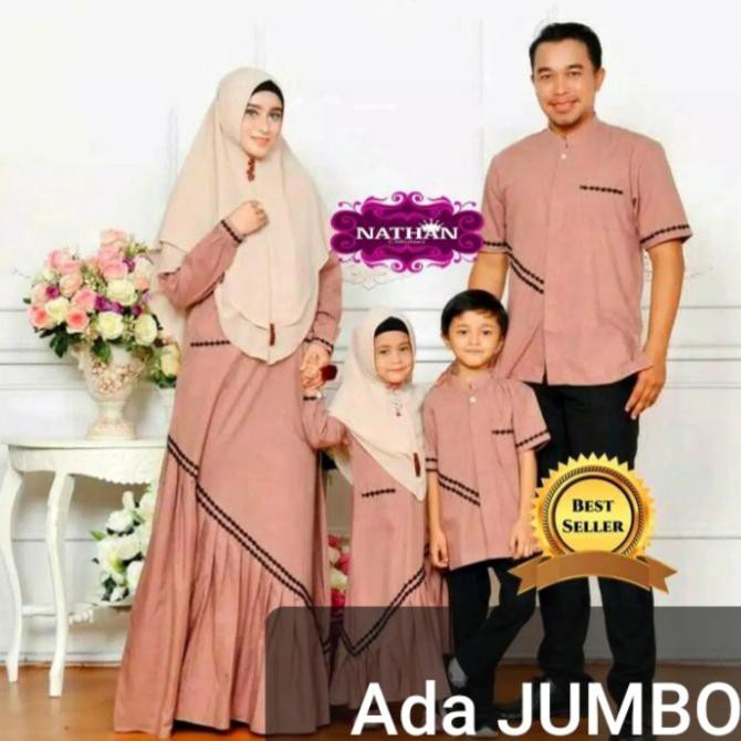 BANTING HARGA baju gamis family couple keluarga pasangan suami istri ibu dan anak - Mocca, Gamis