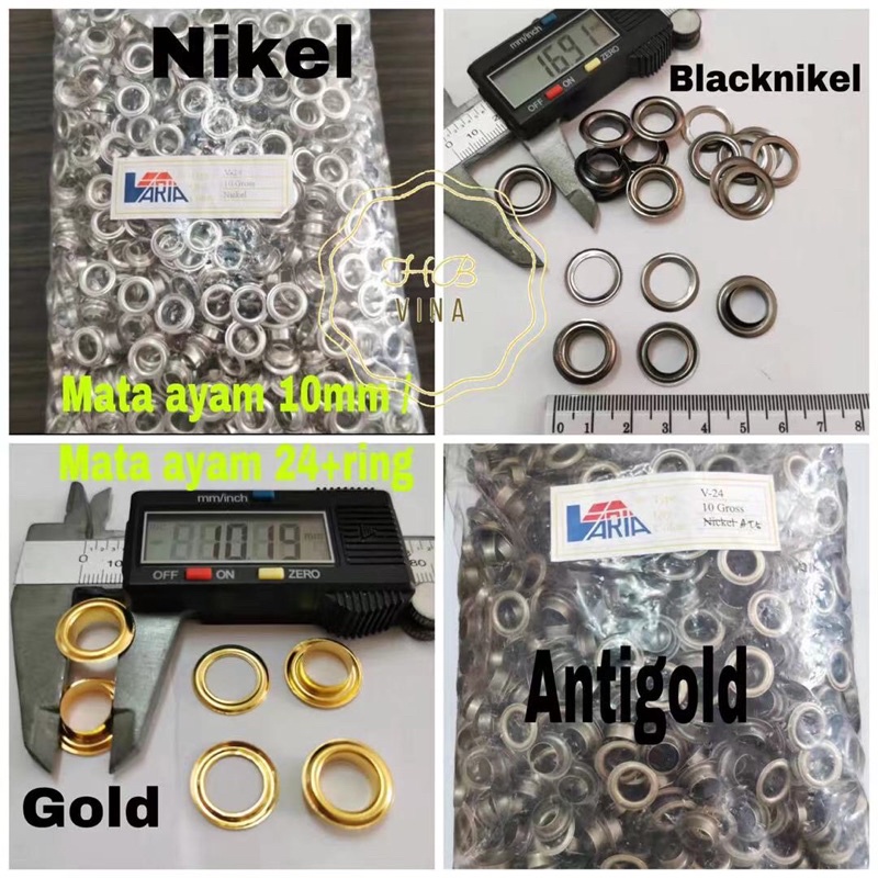 Mata Ayam Eyelet 10mm / Mata Ayam 24 + Ring / 10gross