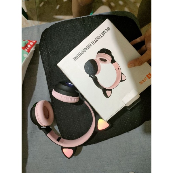Ataru Bluetooth Black Pink Headset Cat