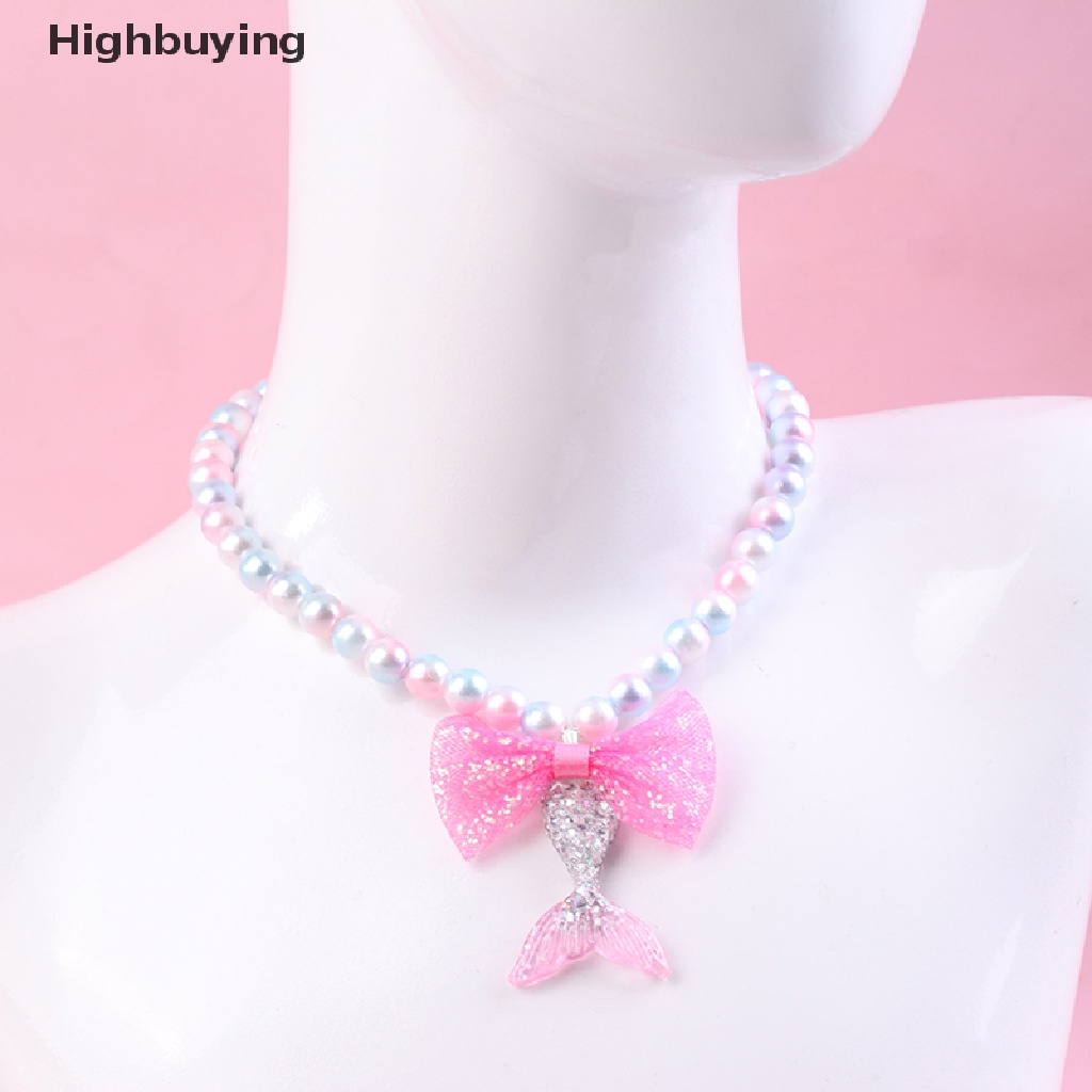 Hbid 1 Set Kalung Manik-Manik Adjustable Dengan Liontin Ekor Mermaid Untuk Anak Perempuan Glory