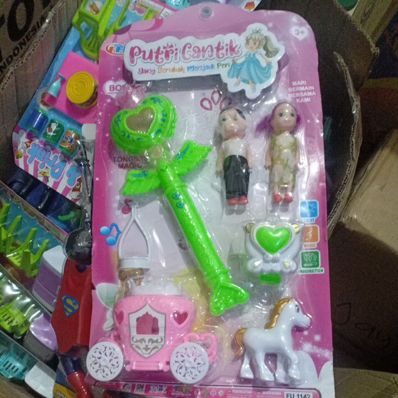 FU 1142 Boneka putri cantik+tongkat/Mainan anak perempuan