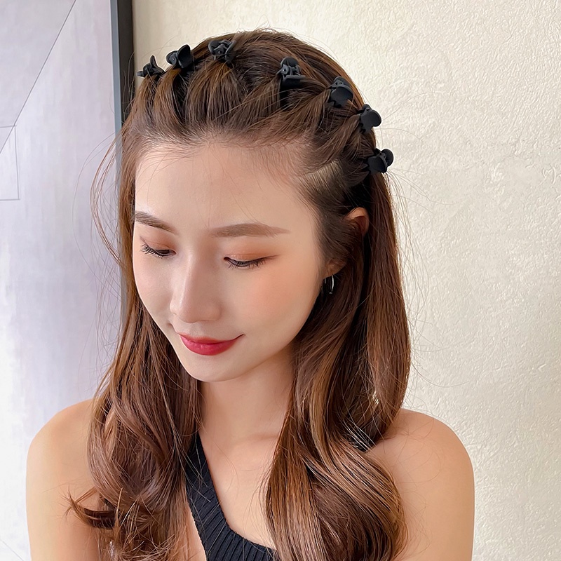 10pcs / Pak Jepit Rambut Ponytail Model Cakar Warna-Warni Untuk Anak Perempuan