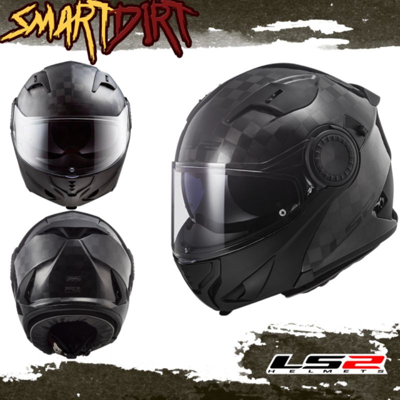 HELM MOTOR LS2 FF313 VORTEX SOLID GLOSS CARBON HELM CARBON LS2