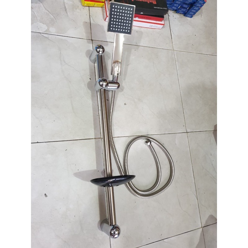 shower tiang stainless kotak hitam TERMURAH