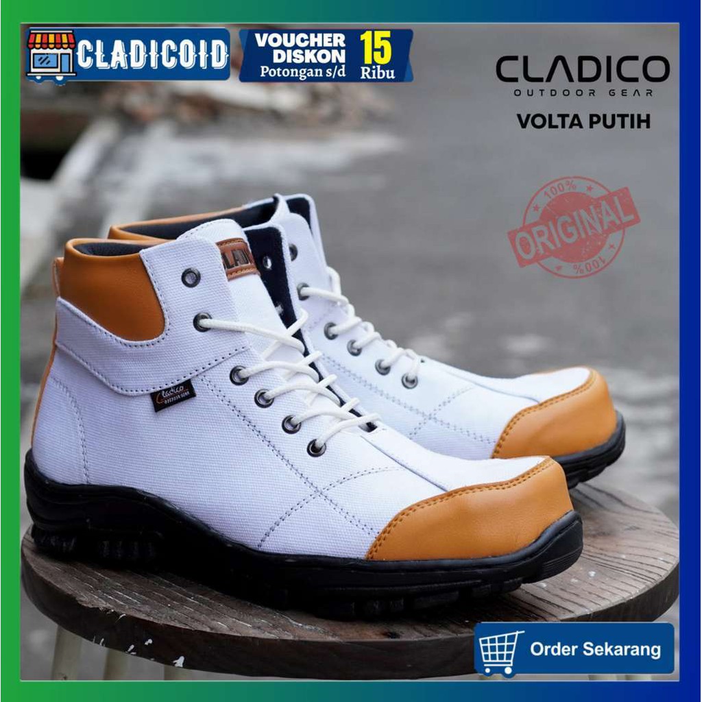 SEPATU SAFETY PRIA UJUNG BESI KERJA LAPANGAN PROYEK OUTDOOR MODEL KEREN CLADICO VOLTA ORIGINAL