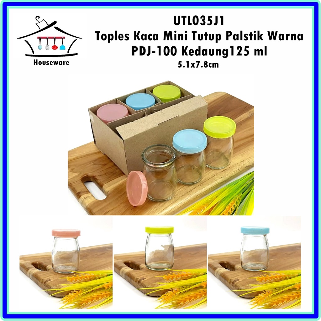 [1pcs] UTL035J1 Toples Kaca Mini Tutup Palstik Warna PDJ-100 Kedaung125 ml