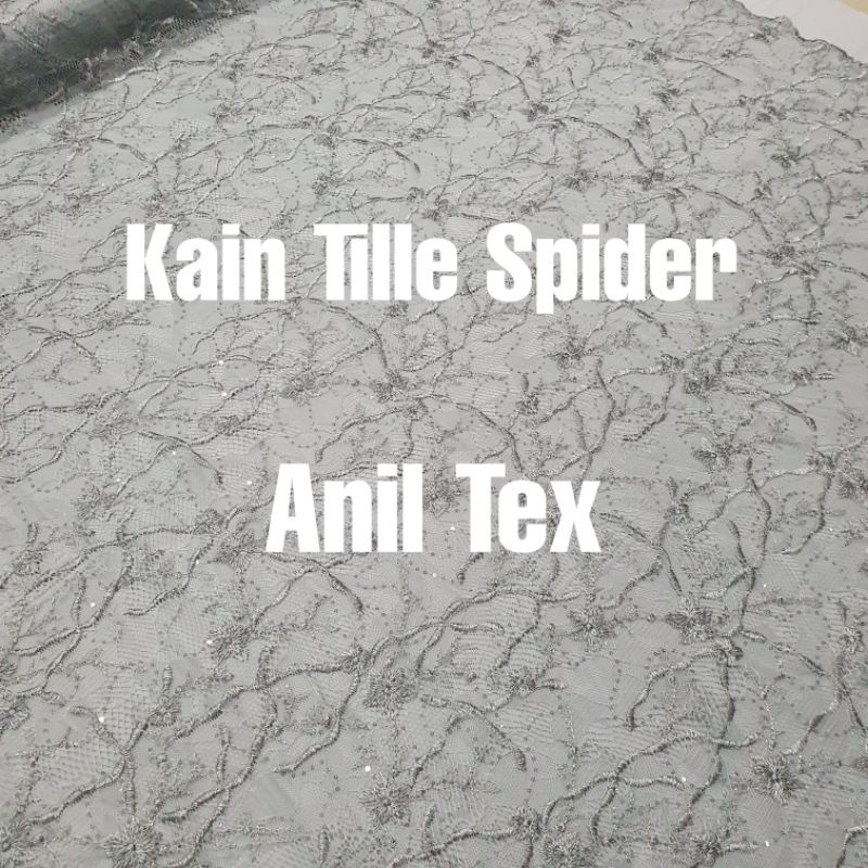 kain tile spider payet/tile payet motif spider/bahan brukat kebaya