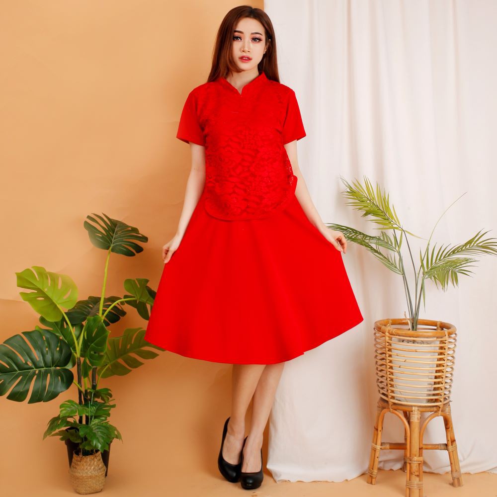 Kathryn collection #140, DRES SCUBA IMPORT PREMIUM KOMBINASI BRUKAT GLITER IMPORT