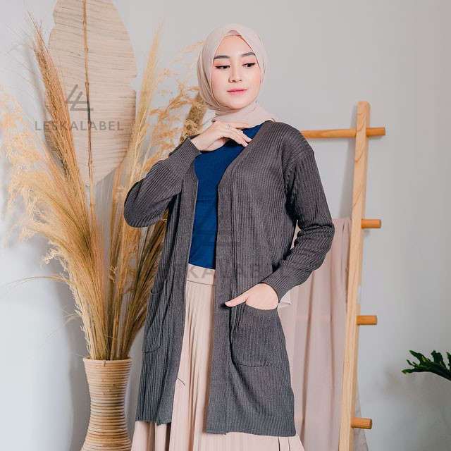 Cardigan Panjang Rajut Oversize Wanita Belle Tebal Long Cardi Premium Not GFS