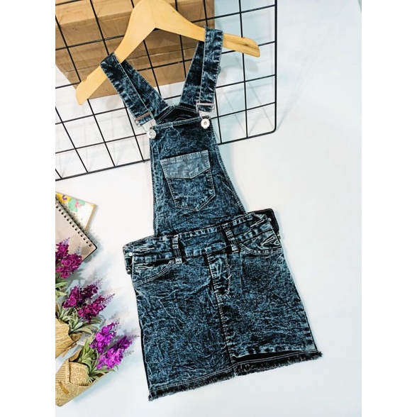 Overall rok pendek jeans rawis anak perempuan usia 2-9tahun overall kodok jeans denim
