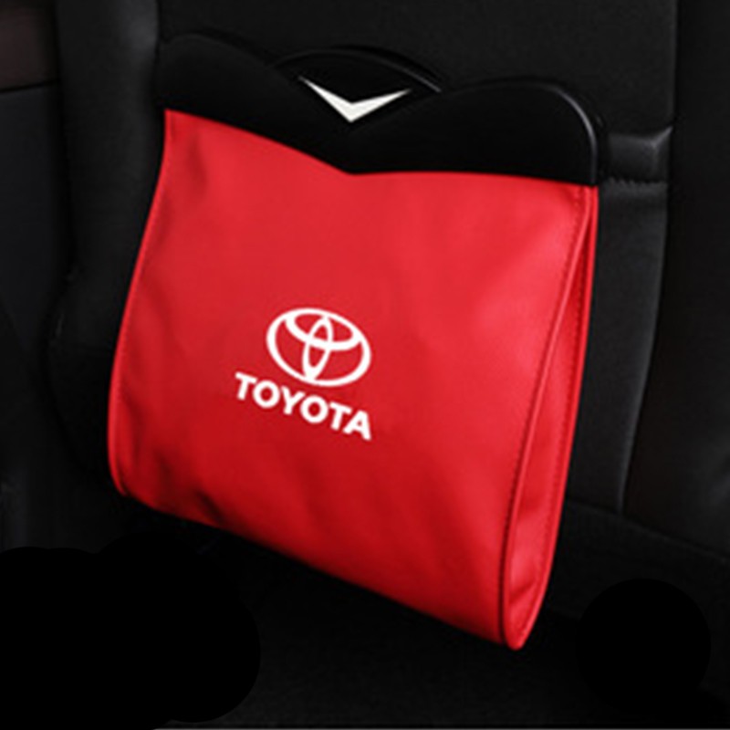 FORTUNER Tempat Sampah Bahan Kulit Dengan Lampu Led Untuk Belakang Jok Mobil Toyota Vios Hilux Camry Harrier Innova Rush Yaris Alphard Hiacefire V4