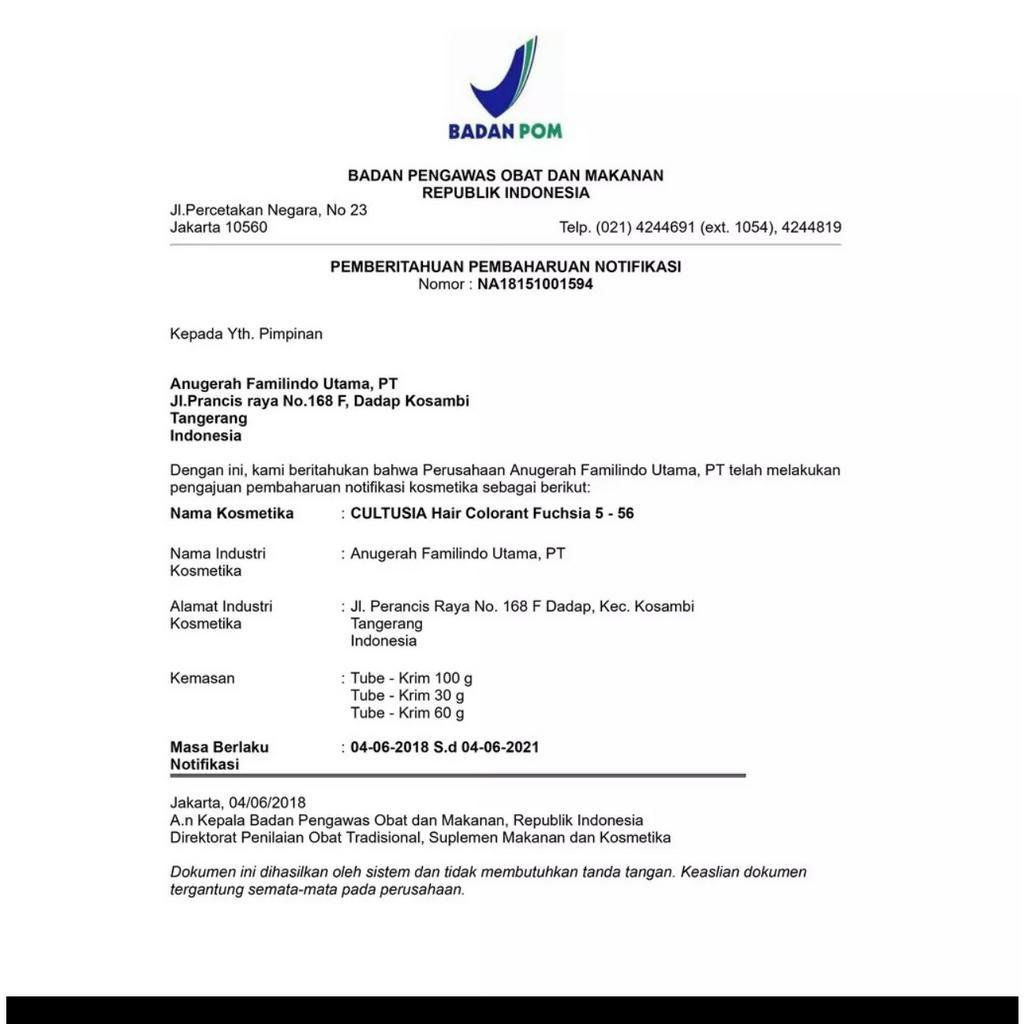 Cultusia Hair Color Fuchsia 5 56 30 ML