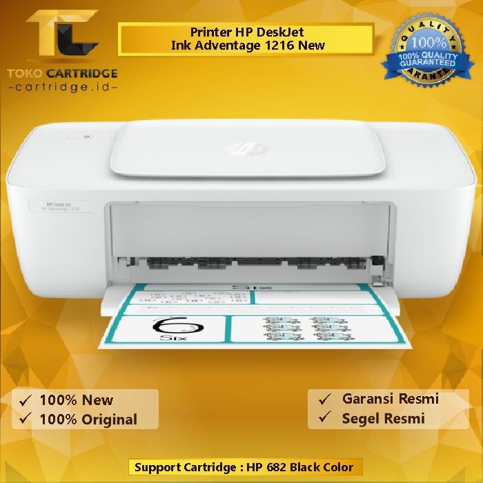 Printer HP DeskJet Ink Advantage 1216 ORIGINAL RESMI include HP 682 penerus 1115 Print A4 USB Colour