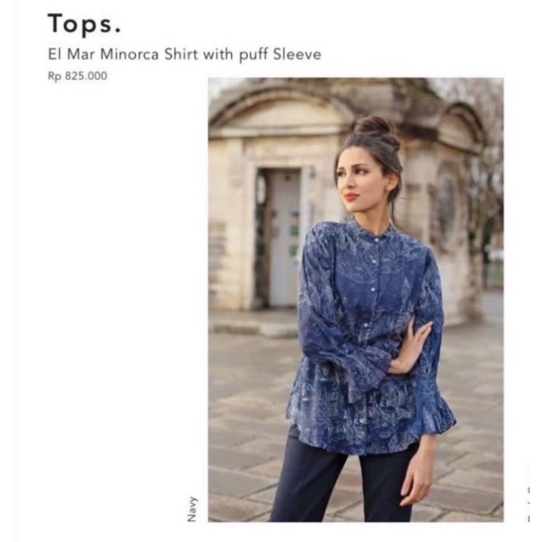 El Mar Minorca Shirt with Puff Sleve Benang Jarum Mmehuillet