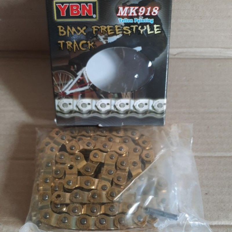 rantai single speed YBN - rantai bmx fixie single speed YBN gold