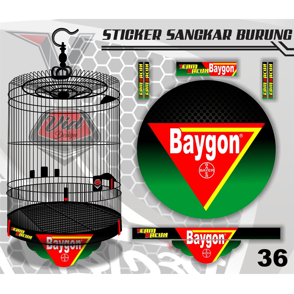 STICKER KANDANG EBOD BULAT NO 1,2,3 / DECAL TEBOK MURAI BATU /  VARIASI KANDANG BURUNG