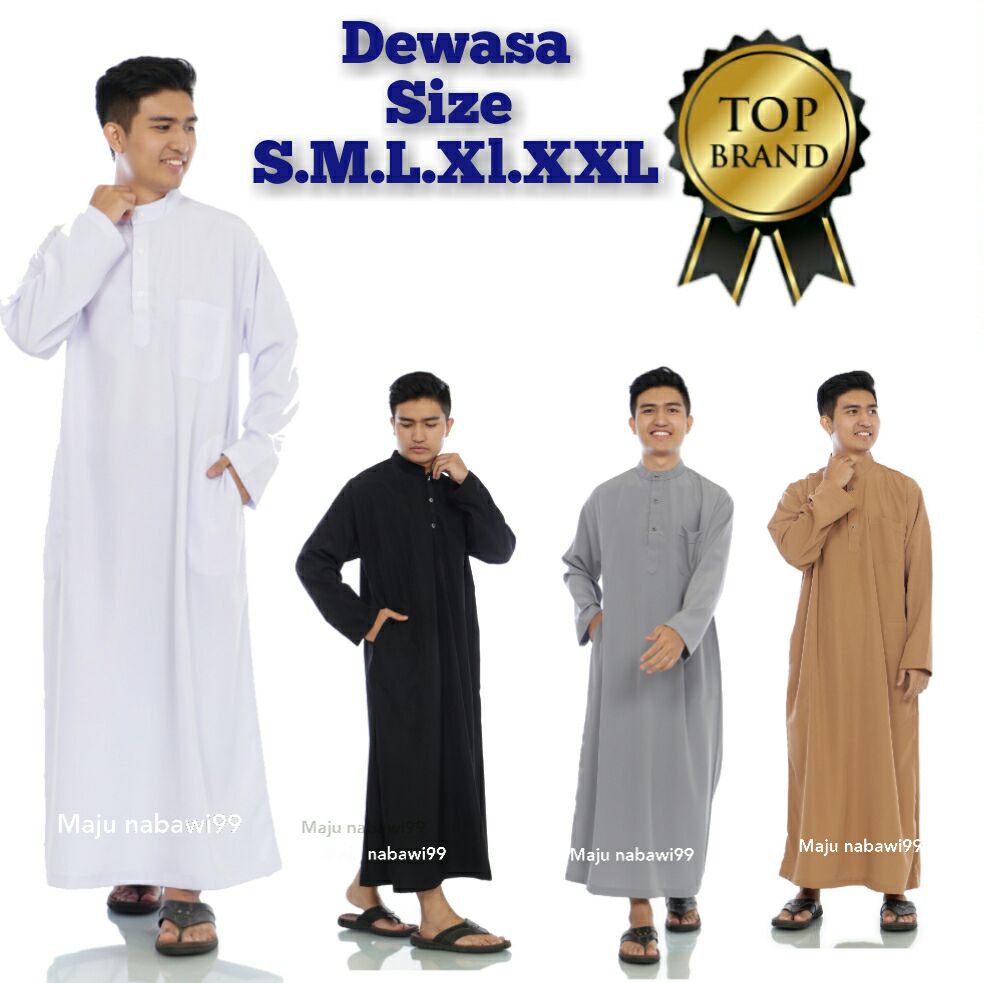 gamis dewasa jubah pria jubah polis jubah model haromain