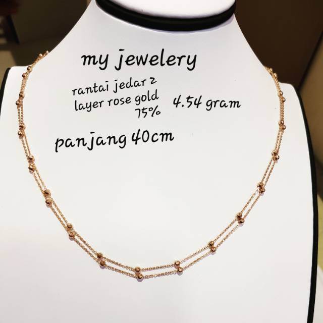 rantai jedar rose gold 2 layer