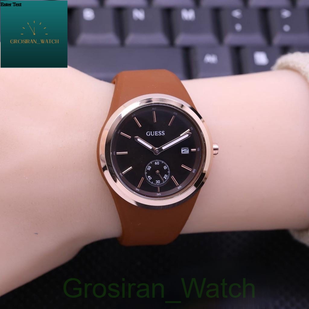 Jam Tangan Wanita FAshion Rubber Guess Detik Bawah OFF Hiasan GUS-28 [G_W]