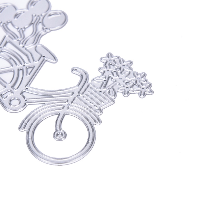 Cetakan Stensil Cutting Dies Motif Sepeda Bahan Metal Untuk Scrapbook / Craft Diy