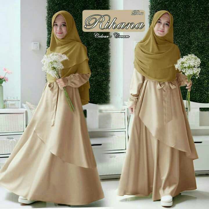 [BY_FASHION] AB Agen Baju Official Shop - gamis RIHANA syari barang terlaris