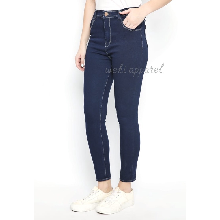 Weki Highwaist Jeans Skinny Deep Blue