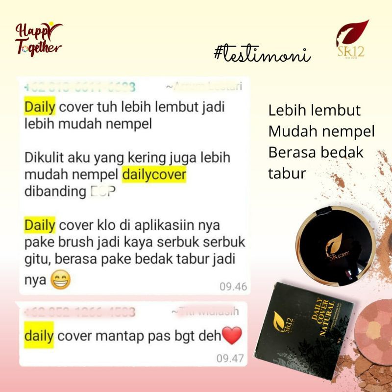 Daily Cover Natural SR12 Bedak Padat Pelindung Wajah Dari Sinar Matahari Compact Powder Anti Luntur Waterproof Tahan Lama Ringan Dipakai Glowing Sempurna