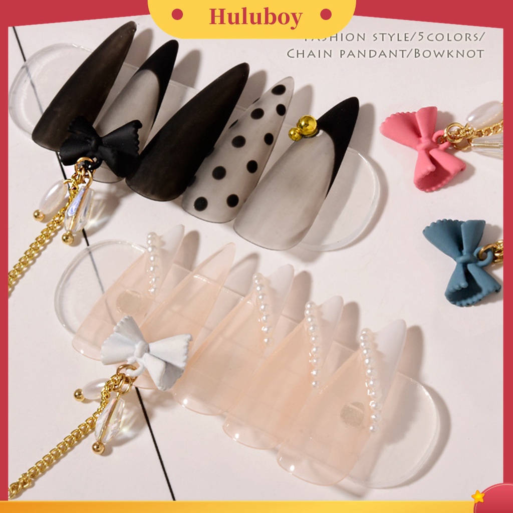 Huluboy Huluboy♡ 3 Pcs / Set Ornamen Rantai Cincin Pita 3D Efek Tidak Pudar Untuk Dekorasi Kuku Manicure Wanita