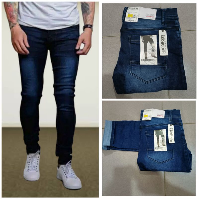 Celana jeans slim fit SKINNY karet/melar. jeans