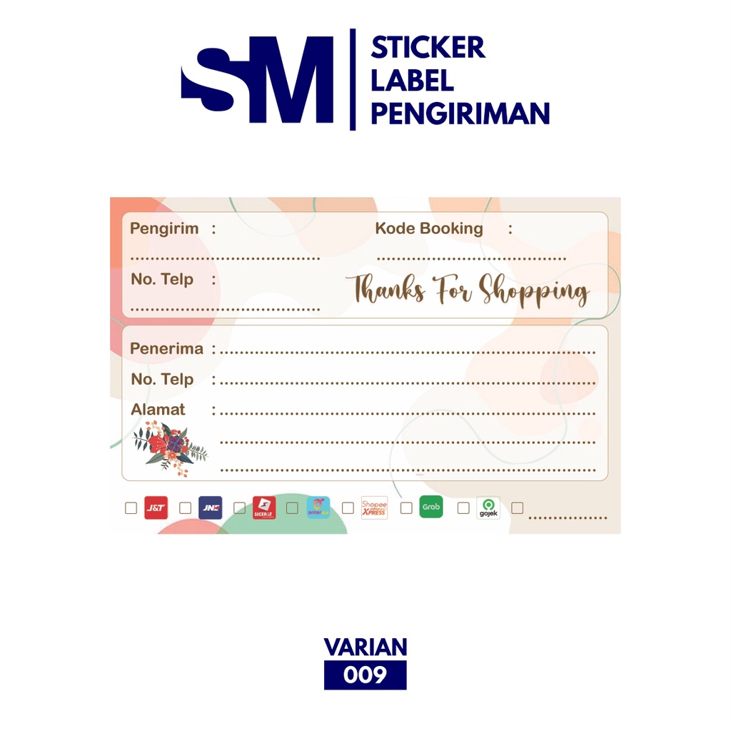 Stiker Label Pengiriman / Stiker Alamat Sticker Pengiriman Paket / Stiker Pengiriman-009