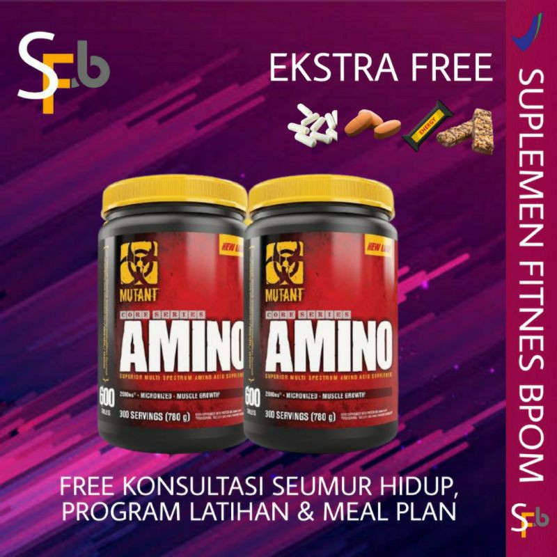 MUTANT AMINO 600 TABLET TABS SUPLEMEN KESEHATAN GYM MAKANAN PHP AMINO ISOLATE PROTEIN CONCENTRATE