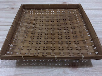 (kot01) Piring Kotak No.1 Natural Ukuran  25x25x5 Cm/ Piring Penyetan/ Piring Bambu Murah/ Piring