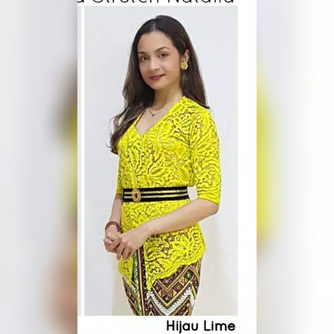 Promo Atasan kebaya brokat sofia kebaya bali - hijau lime, S
