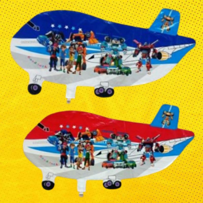 1pack PESAWAT TOBOT (BALON GAS/FOIL/TERBANG/KARAKTER )