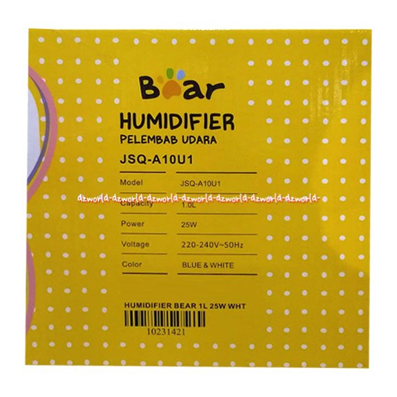 Bear Humidifier Alat Pelembab Udara Kapasitas 1 Liter Alat Untuk Melembabkan Udara