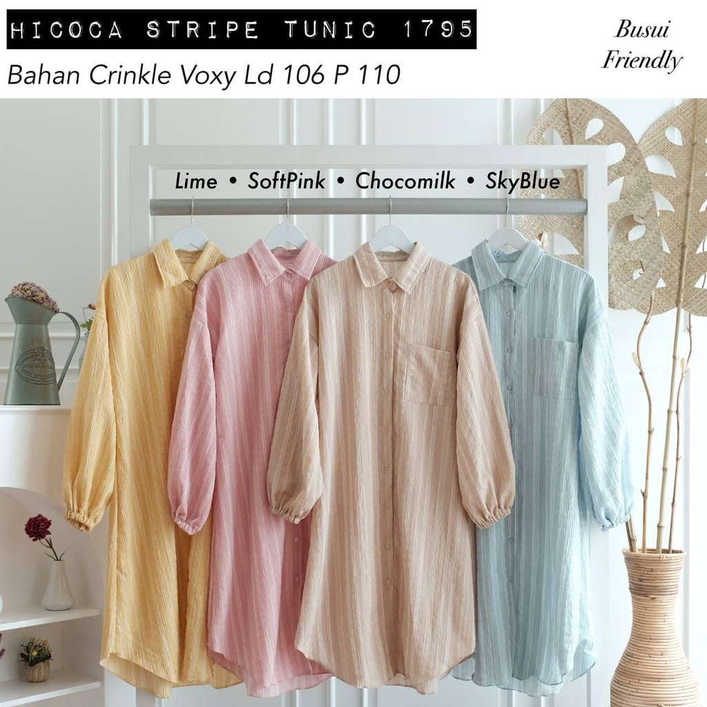 HICOCA STRIPE TUNIC / TUNIK KERJA / ATASAN WANITA