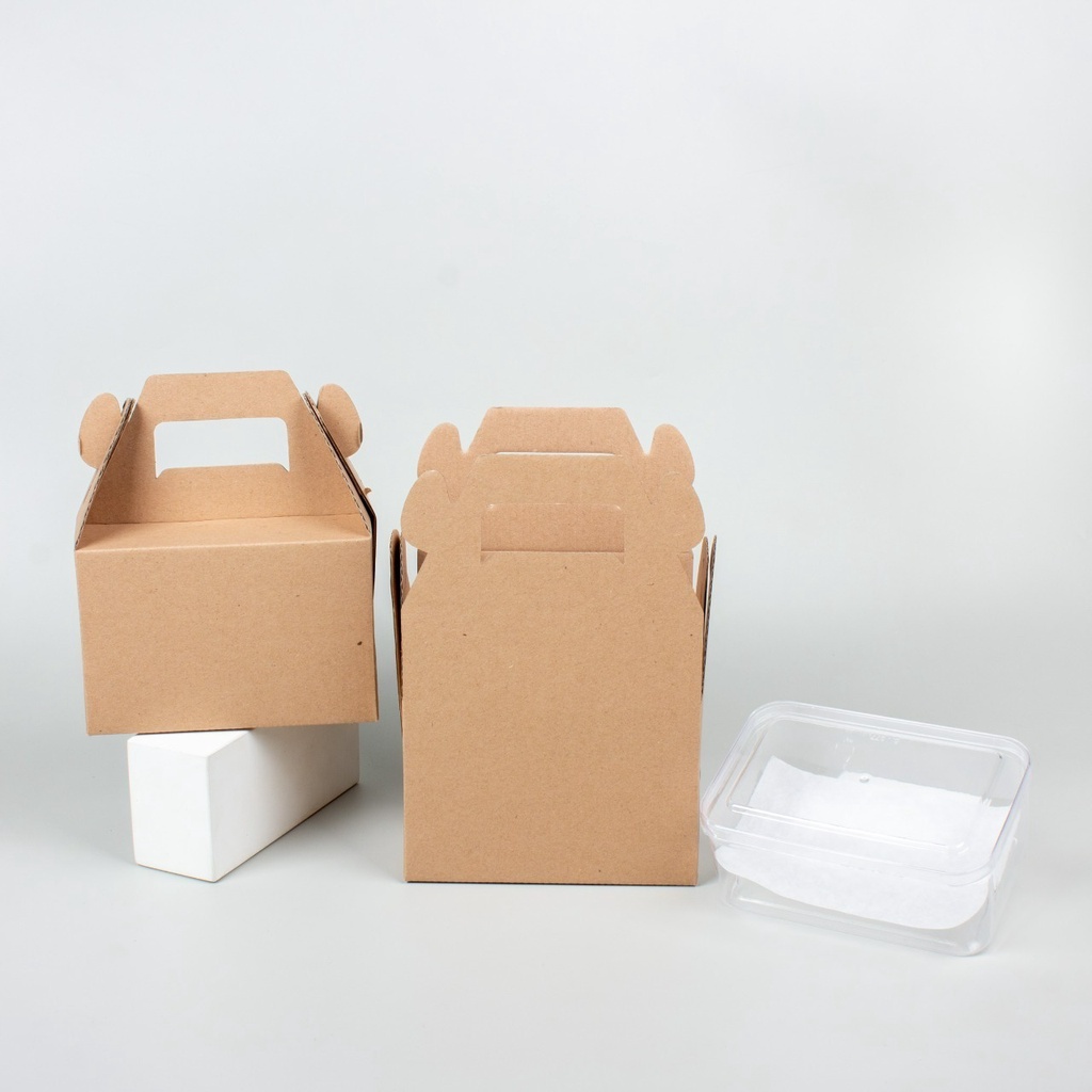 

(10 Pcs) Gable Box Tenteng Dus Jinjing Toples Kue Kering Packaging Hampers Kotak Karton Kardus Ukuran 15x10x10cm