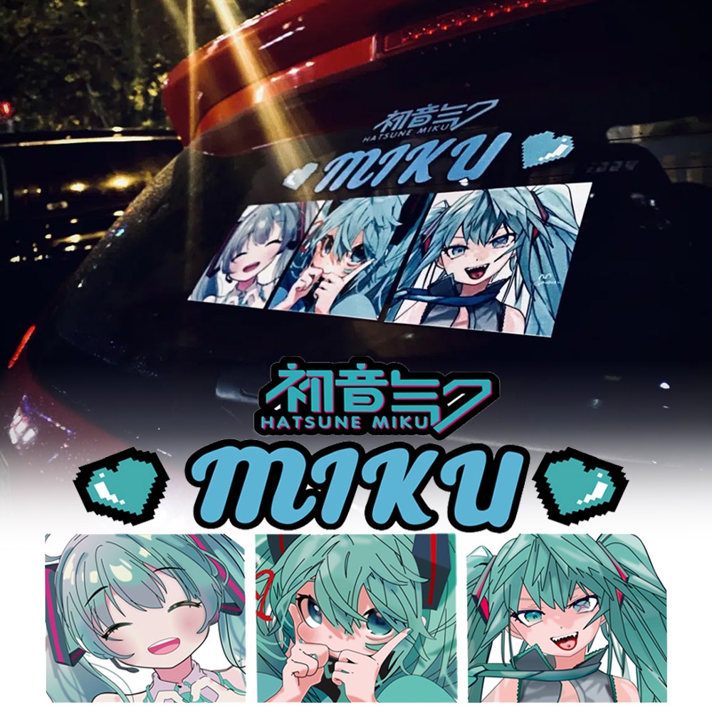 Hatsune Miku Dua Dimensi Stiker Kartun Kaca Depan Stiker Pintu Mobil Stiker Miku Untuk Honda