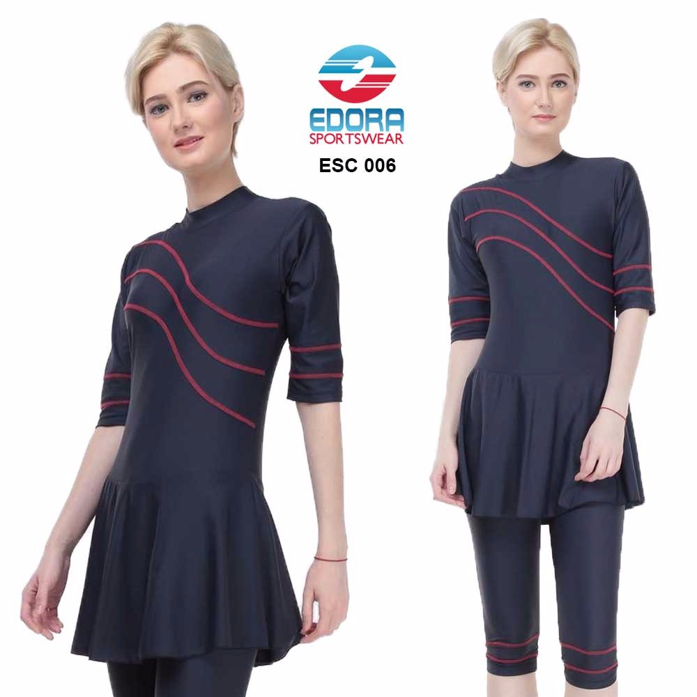 EDORA Baju Renang Wanita Semi Cover ESC Model SLIM FIT ORIGINAL