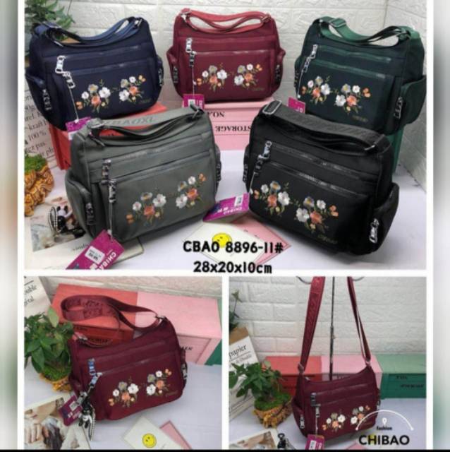 Tas selempang 8896-11bordir bunga