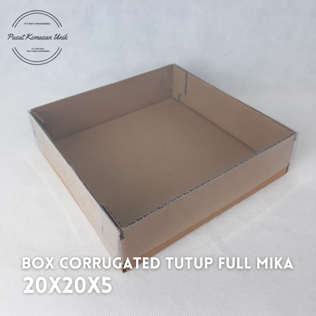 

(20PCS) DUS KUE, BOX HAMPERS, KEMASAN TUTUP FULL MIKA 20X20X5