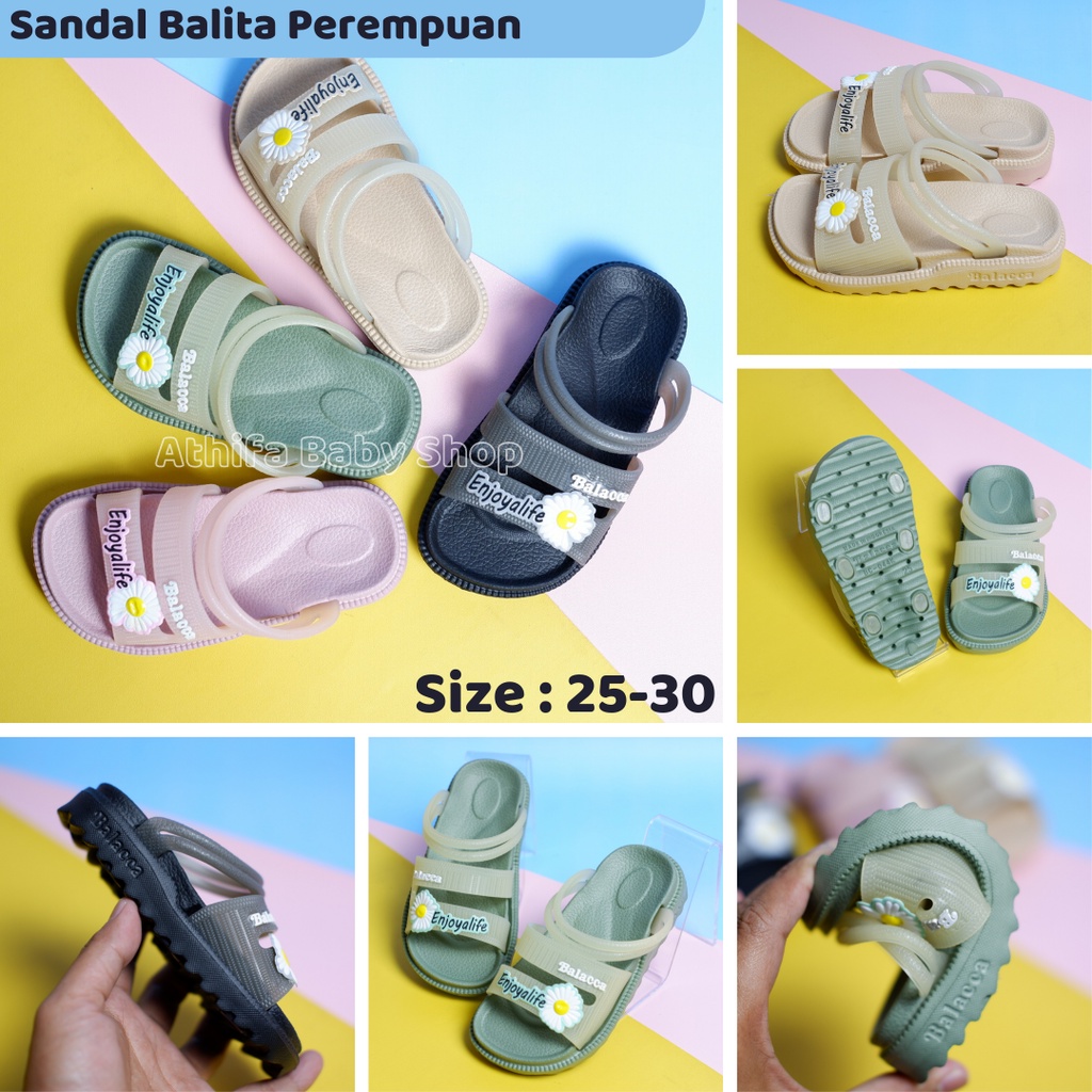 Sandal Anak Perempuan Bayi Balita Usia Bulan 1 2 3 4 5 Tahun Size 25 26 27 28 29 30 Sendal Slop Selop Karet Cewek Sandal Phylon Ringan -Ballaca 044k-